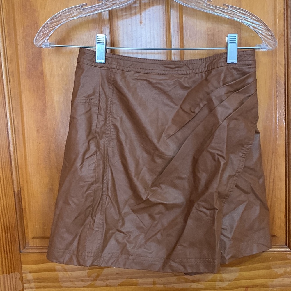 NWT Free People Zip Up Leather Skirt - Picture 3 of 5